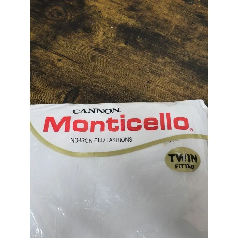 Vtg Cannon Monticello White‎ Twin Single Flat Top Bed Sheet NIP NEW NOS 66 x 96